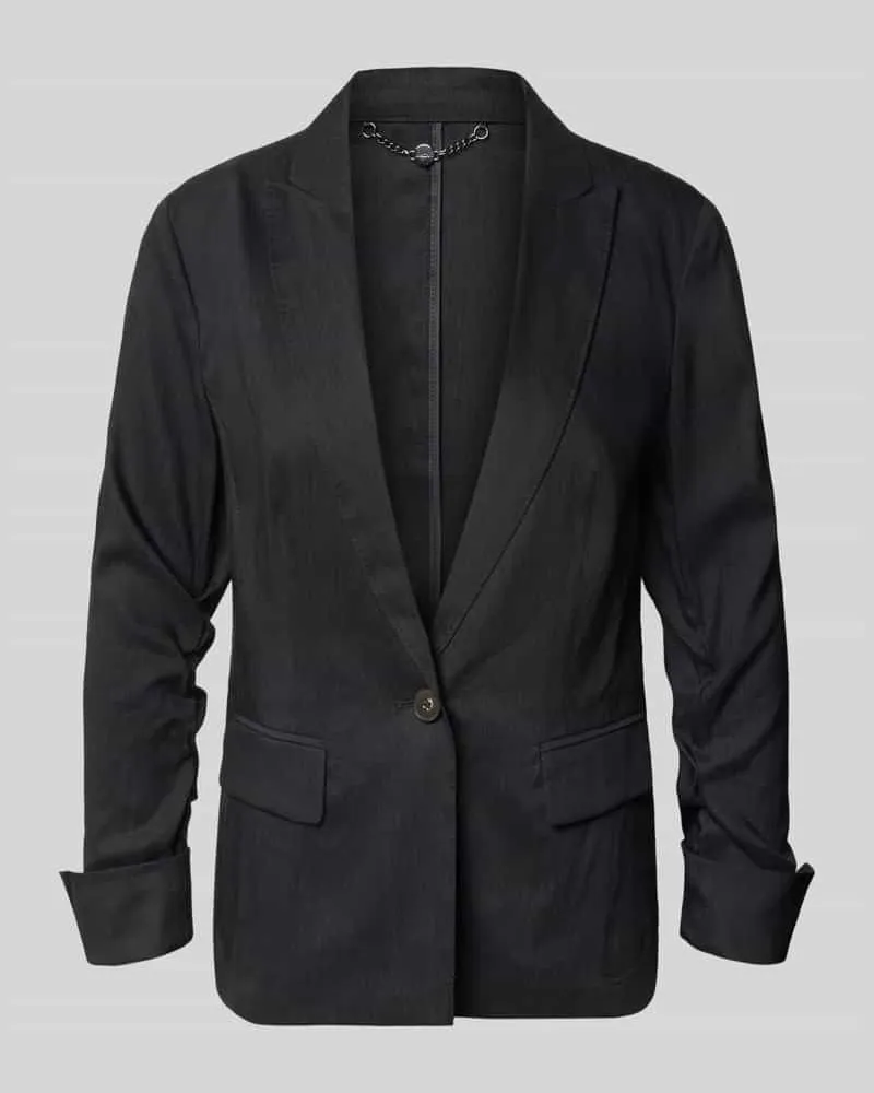 Marc Cain Blazer aus Leinen-Mix mit Reverskragen Black