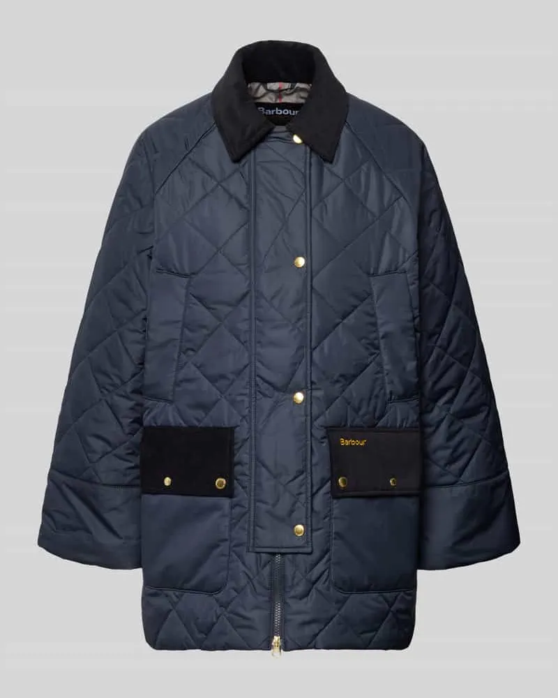 Barbour Regular Fit Steppjacke mit Cord-Details Modell 'ALDBURGH Marine