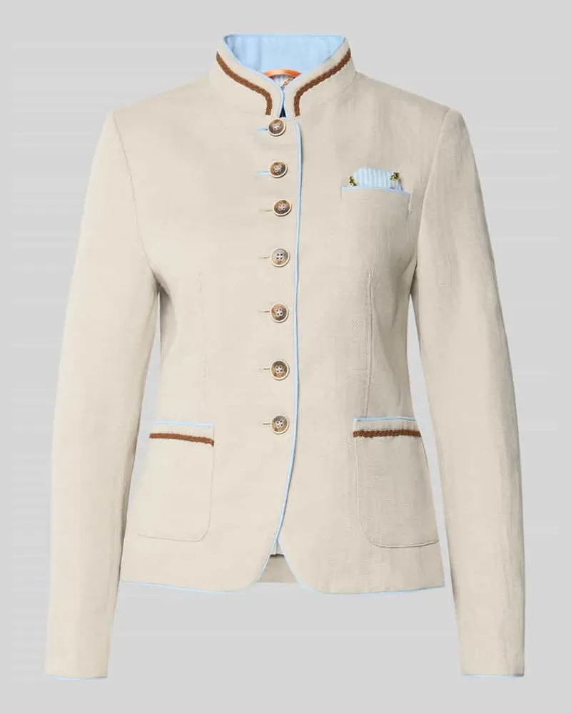 White Label Slim Fit Blazer aus Leinen-Baumwoll-Mix Sand