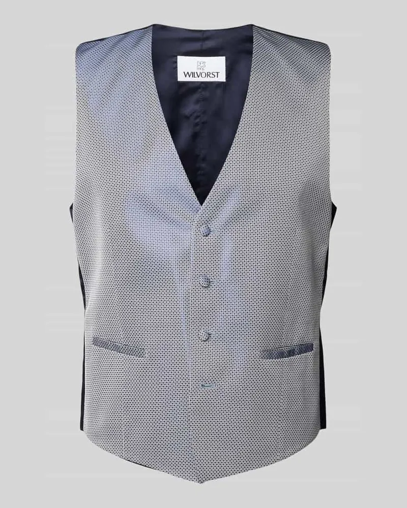 Wilvorst Weste mit Allover-Muster Blau