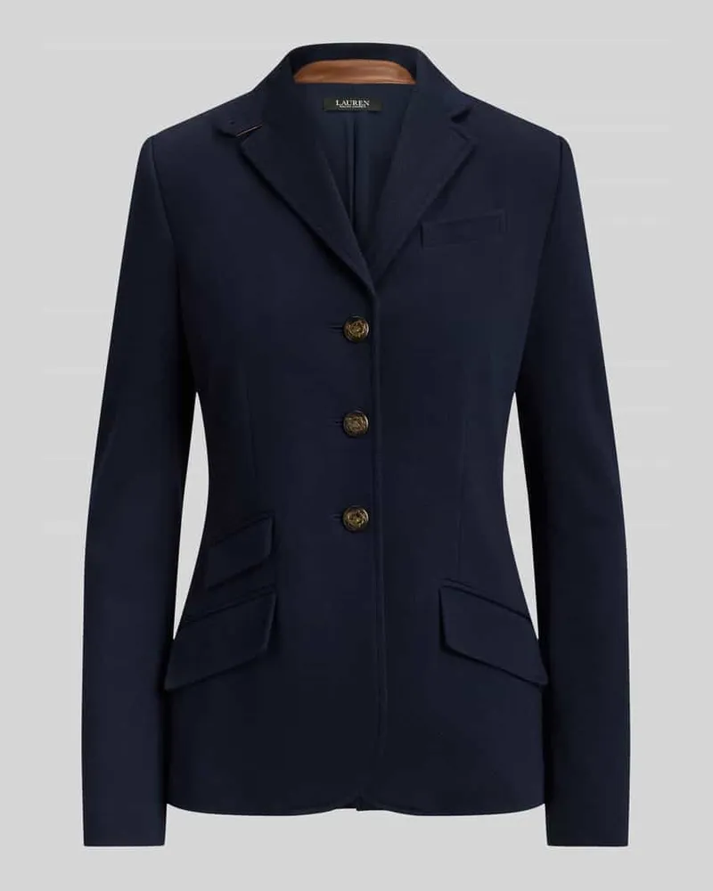 Ralph Lauren Longline Kurzblazer mit Kontrastlederdetails Marine