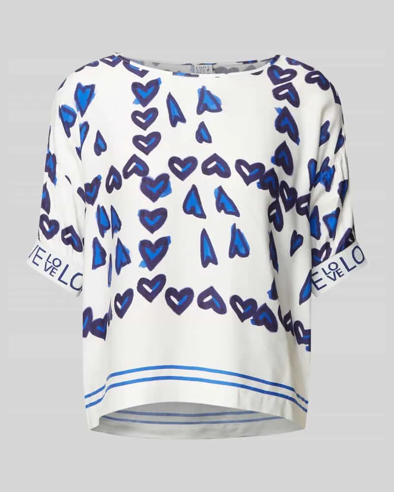 Emily van den Bergh Regular Fit Blusenshirt mit Rundhalsausschnitt Weiss