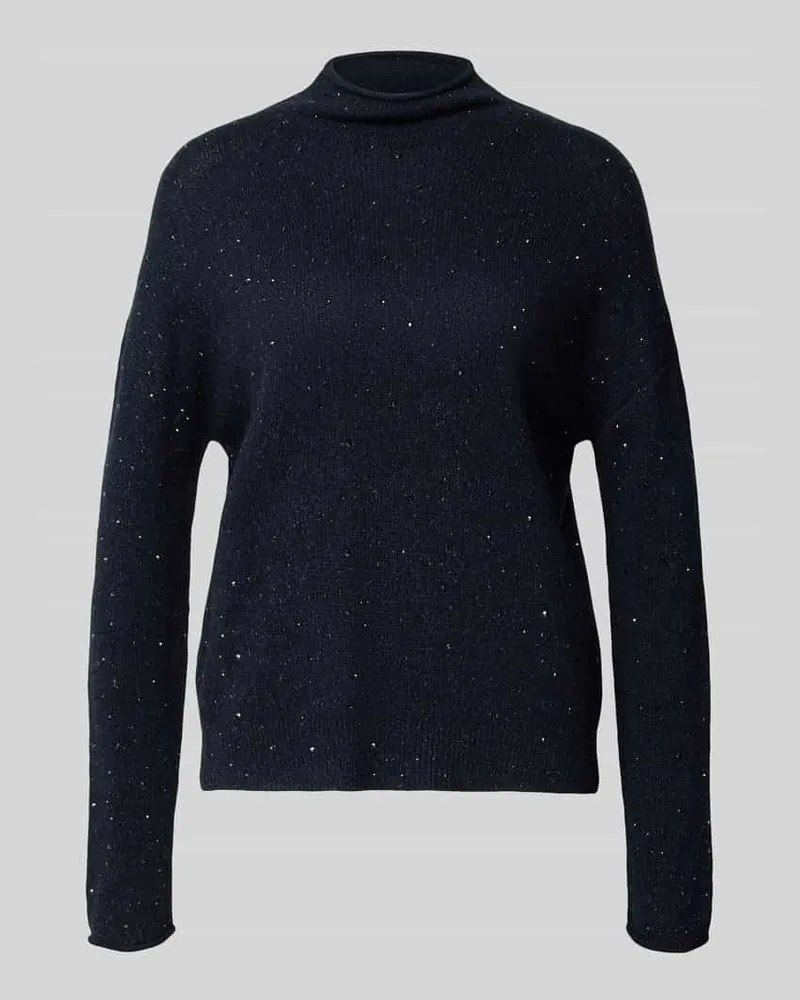 Luisa Cerano Relaxed Fit Strickpullover aus Woll-Mix mit Viskose-Anteil Dunkelblau