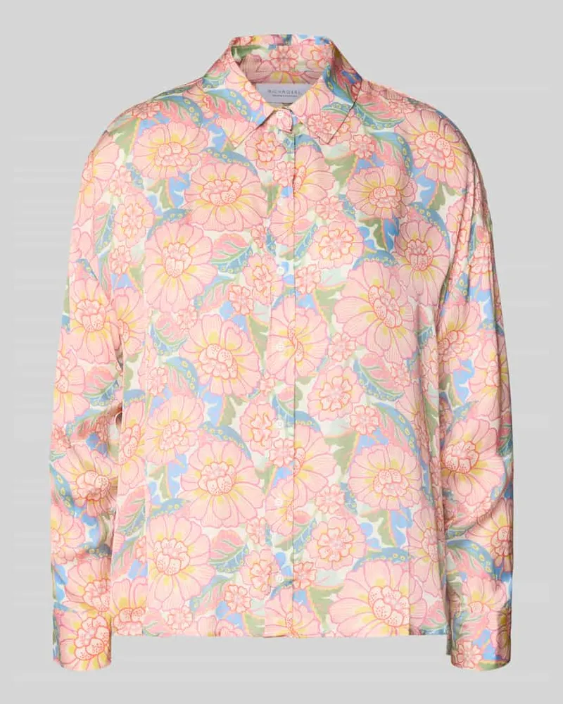 Rich&Royal Regular Fit Bluse aus Viskose im Allover-Look Rosa