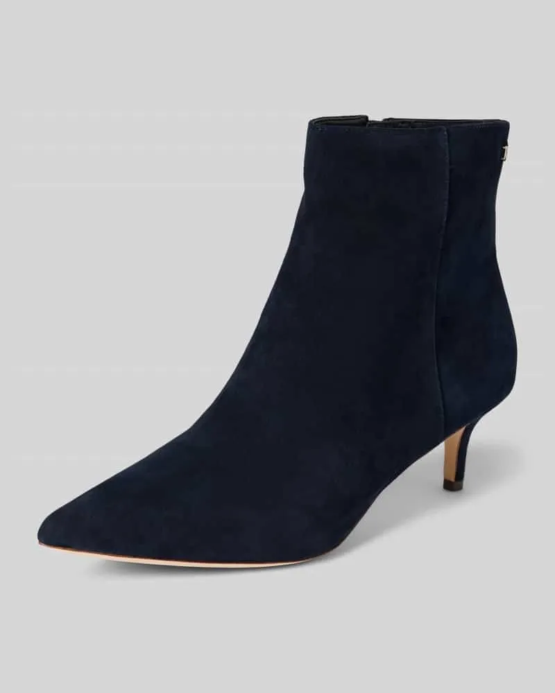 Ralph Lauren Lederstiefeletten mit Pfennigabsatz Modell 'MCKAY Dunkelblau