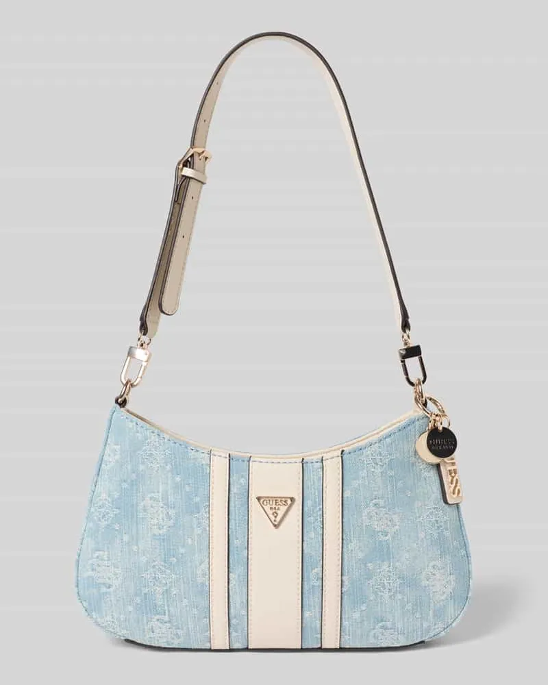 Guess Shoulder Bag aus reiner Baumwolle Modell 'Noelle Jeansblau