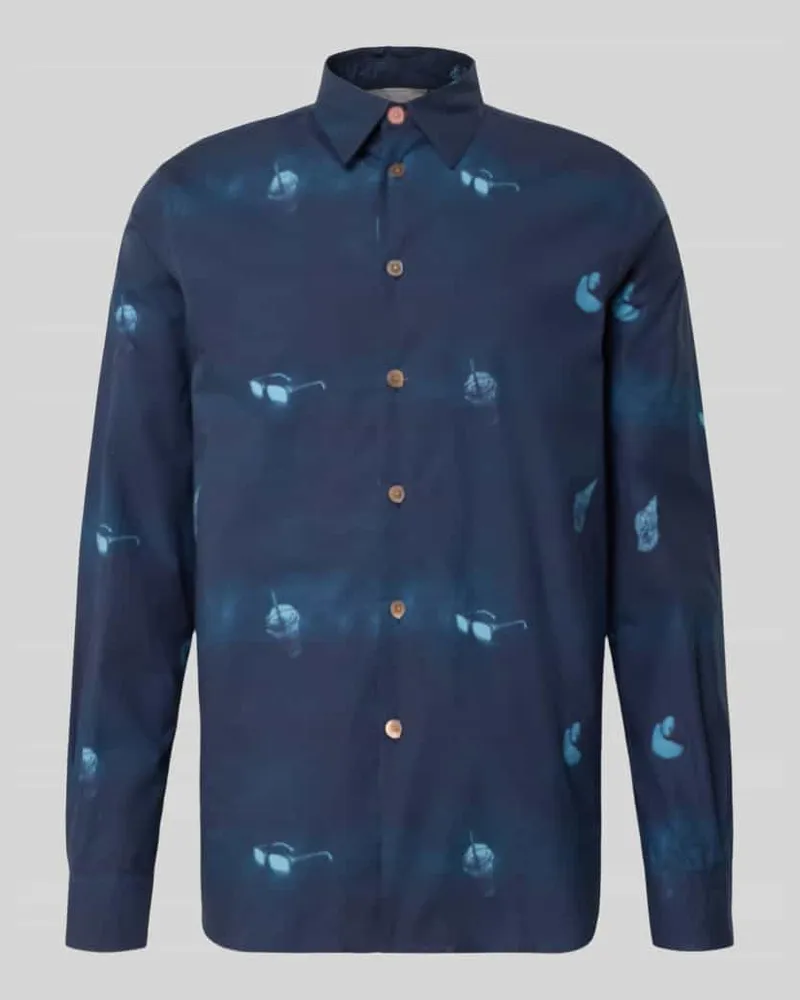 Paul Smith Regular Fit Freizeithemd mit Kentkragen Marine