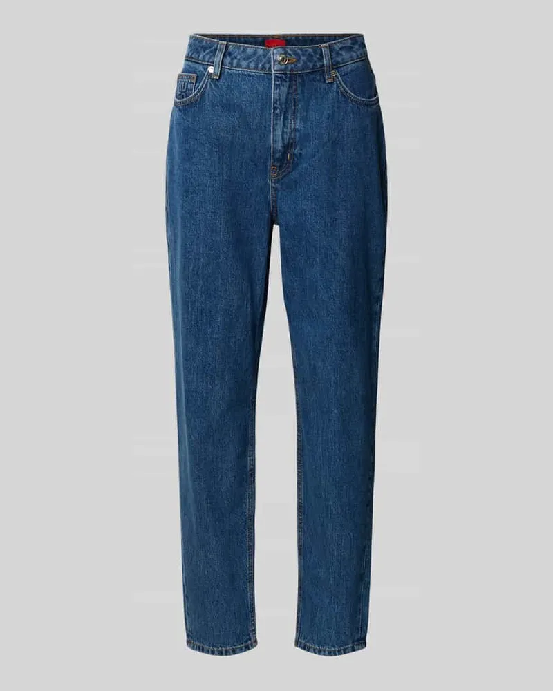 HUGO BOSS Mom Fit Jeans aus reiner Baumwolle Blau