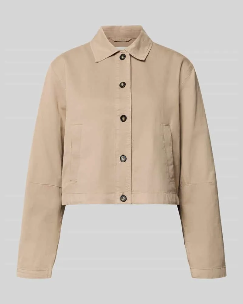 Marc O'Polo Oversized Hemdjacke aus Baumwoll-Lyocell-Leinen-Mix Beige
