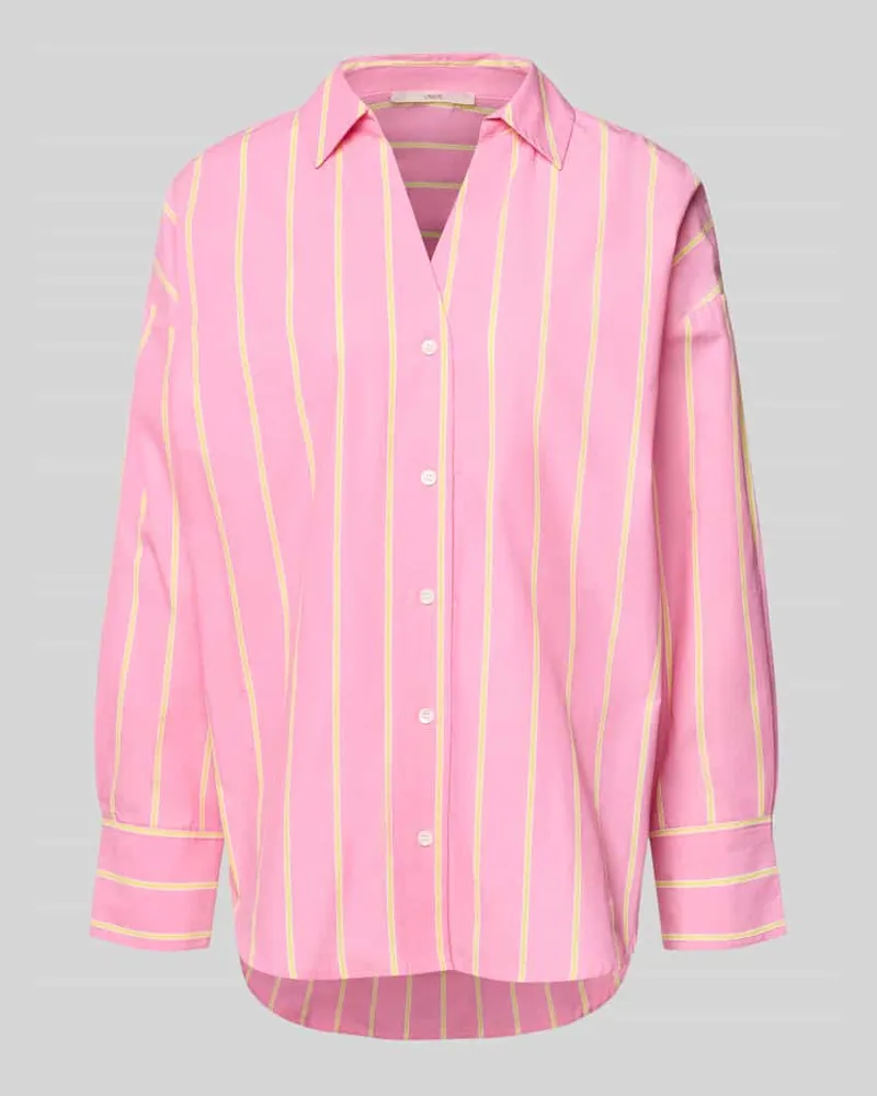 Lanius Relaxed Fit Hemdbluse mit V-Ausschnitt Pink