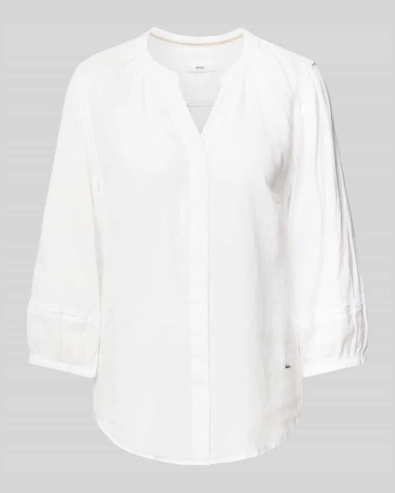 Brax Bluse mit Label-Detail Weiss