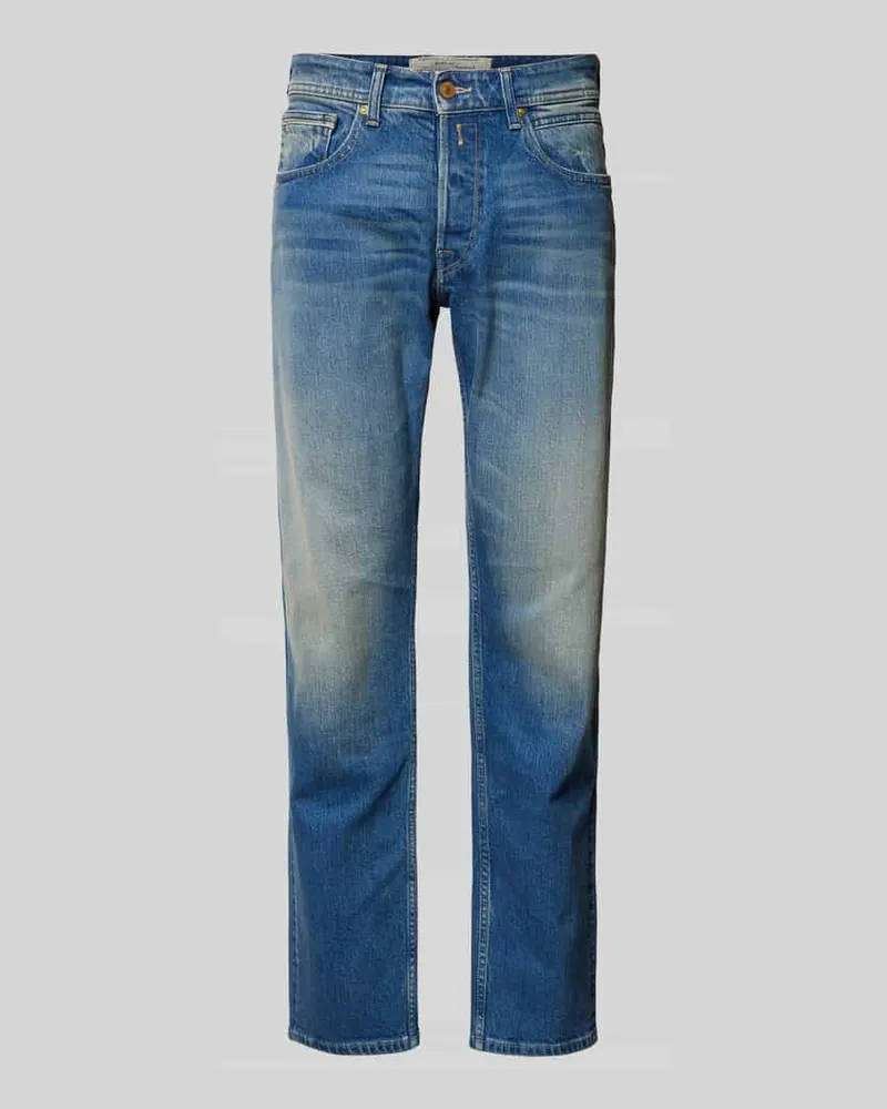 Replay Straight Fit Jeans im 5-Pocket-Design Modell 'GROVER Jeansblau