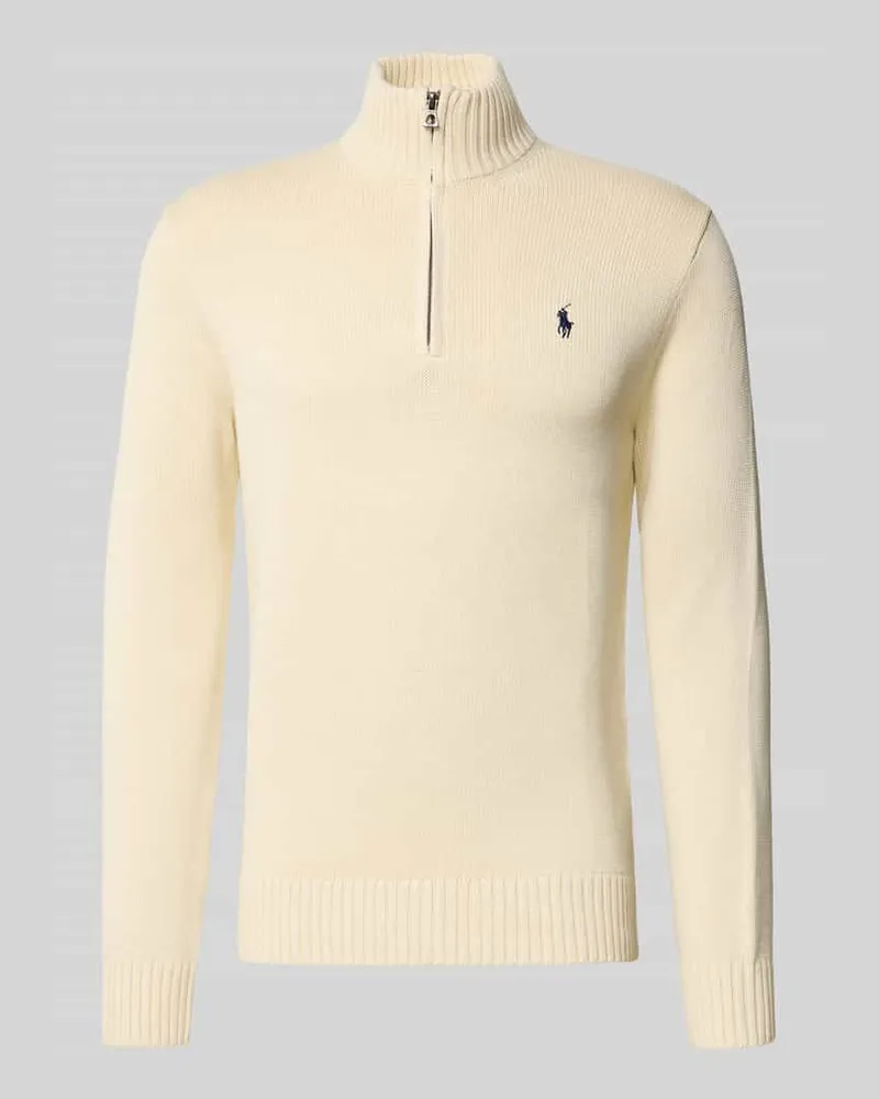 Ralph Lauren Strickpullover mit gerippten Abschlüssen Offwhite