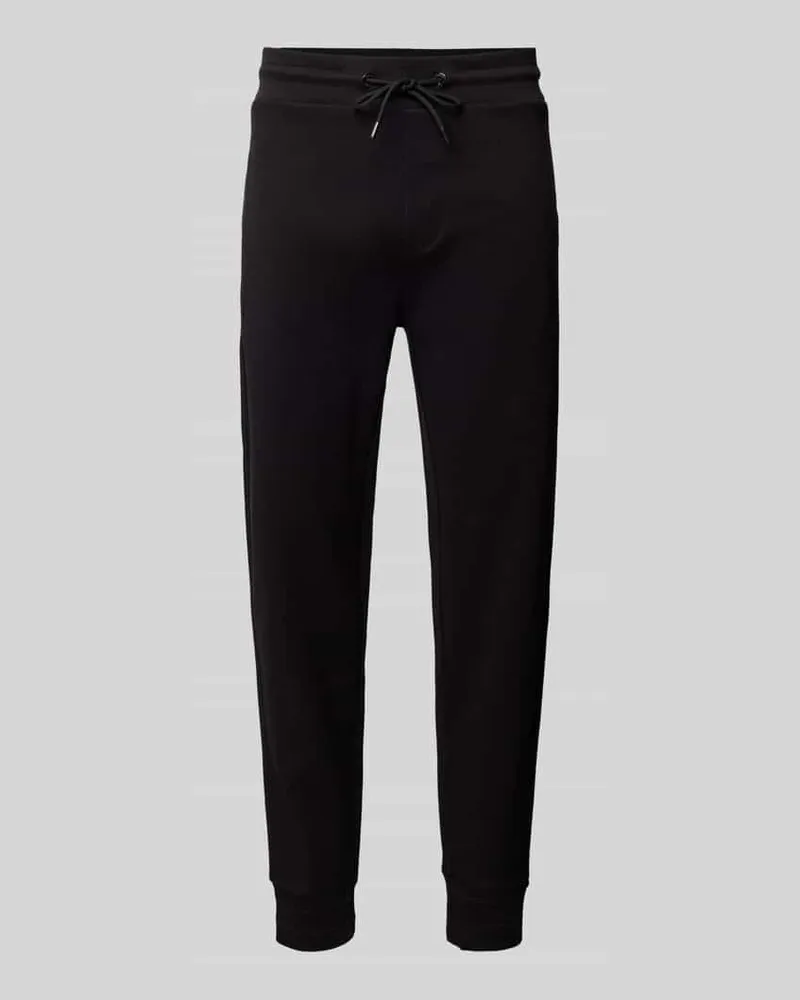 HUGO BOSS Slim Fit Sweatpants mit Strukturmuster Modell 'Lamont Black