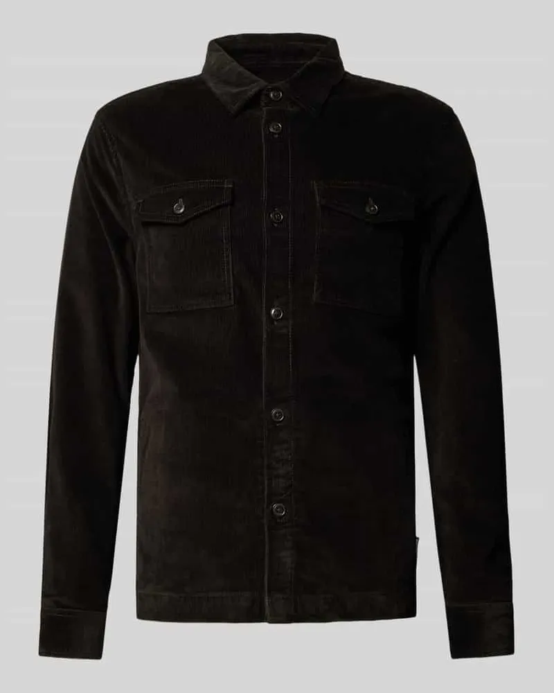 Barbour Regular Fit Cordhemd aus Baumwoll-Mix Oliv