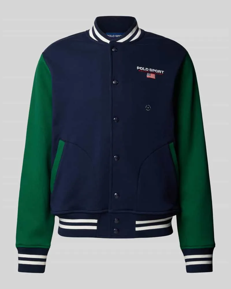 Ralph Lauren College-Jacke mit Label-Stitching Dunkelblau