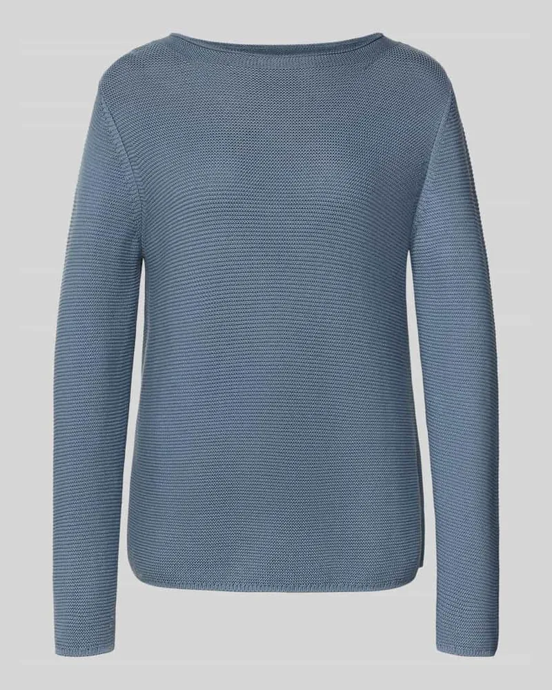 Marc O'Polo Regular Fit Strickpullover aus reiner Baumwolle Rauchblau