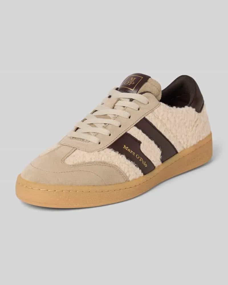 Marc O'Polo Low Top Sneaker aus Leder-Mix Beige