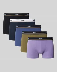 HUGO BOSS Trunks mit elastischem Label-Bund 5er-Pack Flieder