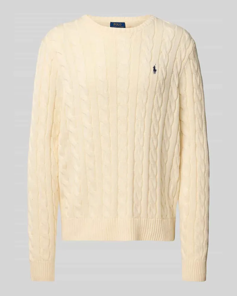 Ralph Lauren Strickpullover mit Zopfmuster Offwhite