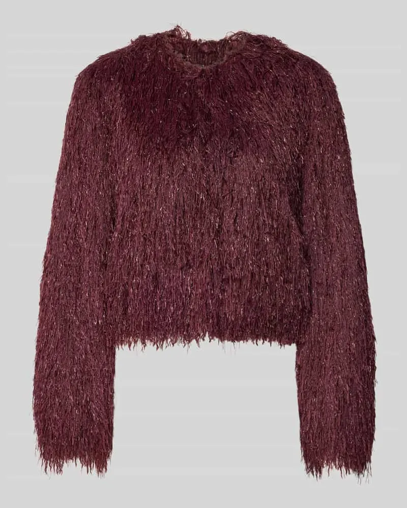 Vera Mont Jacke aus Effektgarn mit Rundhalsausschnitt Bordeaux
