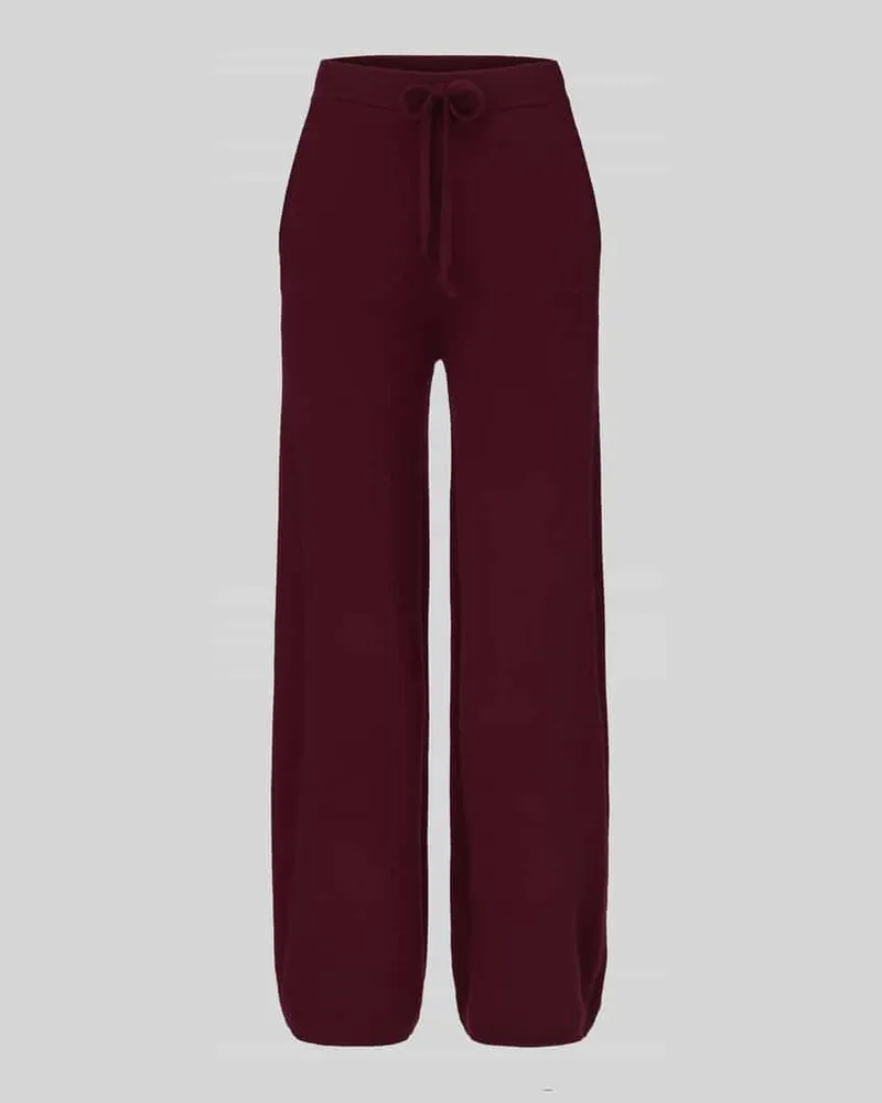 JAKE*S Regular Fit Weite Hose aus reinem Kaschmmir Pflaume