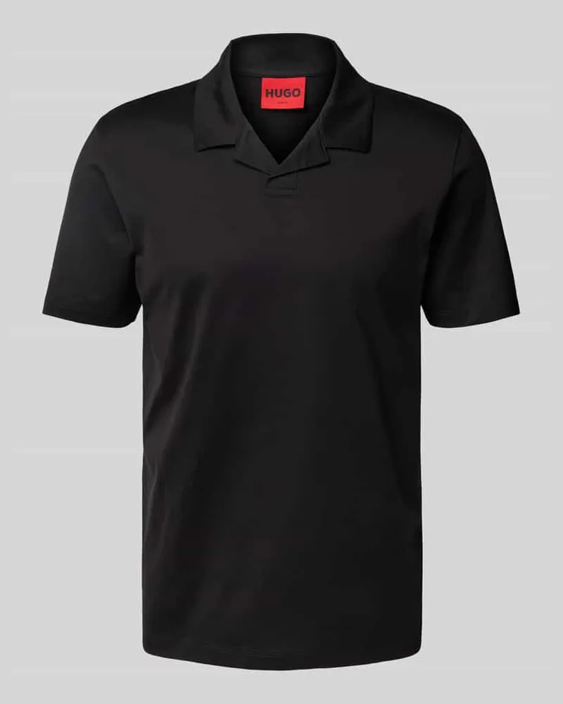 HUGO BOSS Poloshirt mit V-Ausschnitt Modell 'Dimerspolo Black