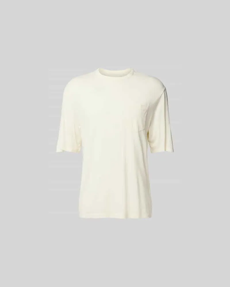 Officine Generale Regular Fit T-Shirt aus Lyocell-Mix Offwhite