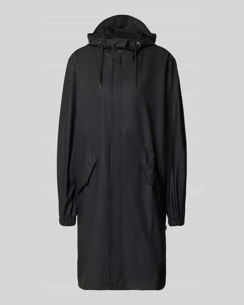 RAINS Regular Fit Parker mit Kapuze Modell 'Fishtail Black