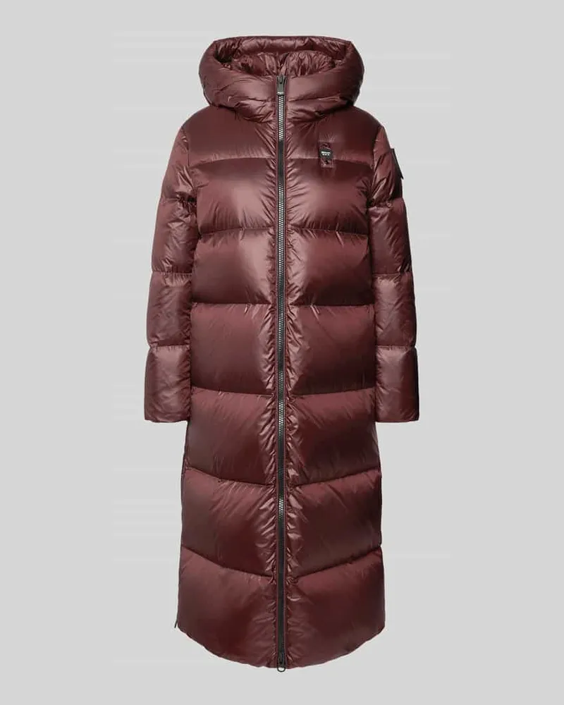 Blauer Daunenmantel mit Kapuze Modell 'CILIA Bordeaux