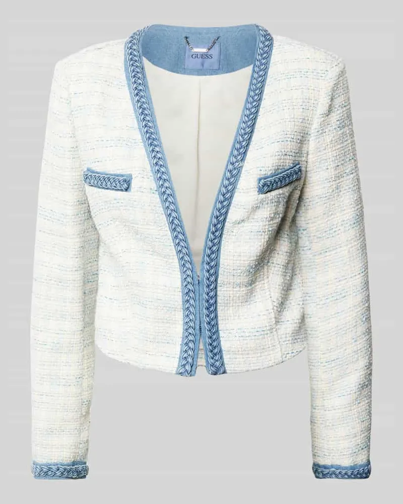 Guess Blazer mit Strukturmuster Hellblau