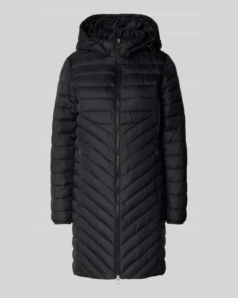 S.Oliver Slim Fit Steppmantel mit abnehmbarer Kapuze Black
