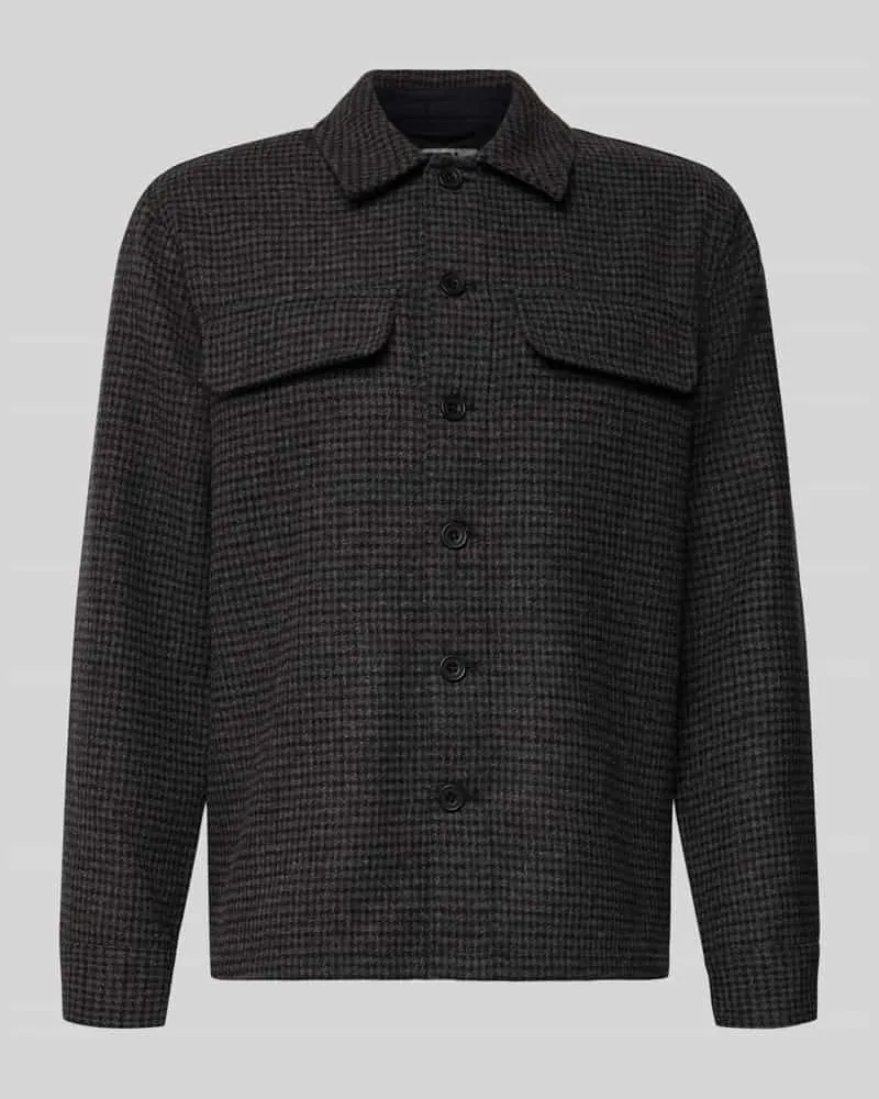 Casual Friday Regular Fit Hemdjacke mit Knopfleiste Modell 'FRILOF Dunkelgrau
