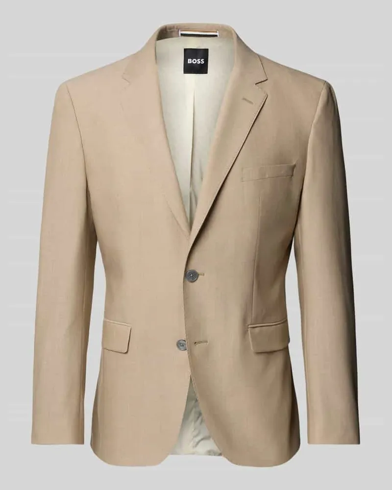 HUGO BOSS Slim Fit 2-Knopf-Sakko mit Reverskragen Modell 'Jasper Beige