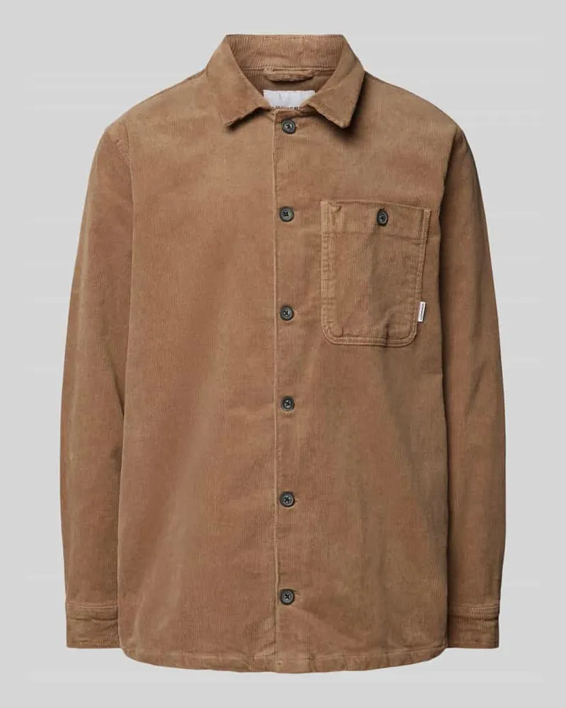 Lindbergh Relaxed Fit Overshirt mit aufgesetzter Brusttasche Sand