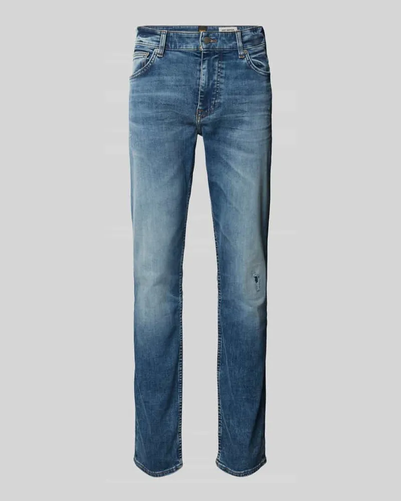 HUGO BOSS Slim Fit Jeans im 5-Pocket-Design Modell 'DELAWARE Jeansblau
