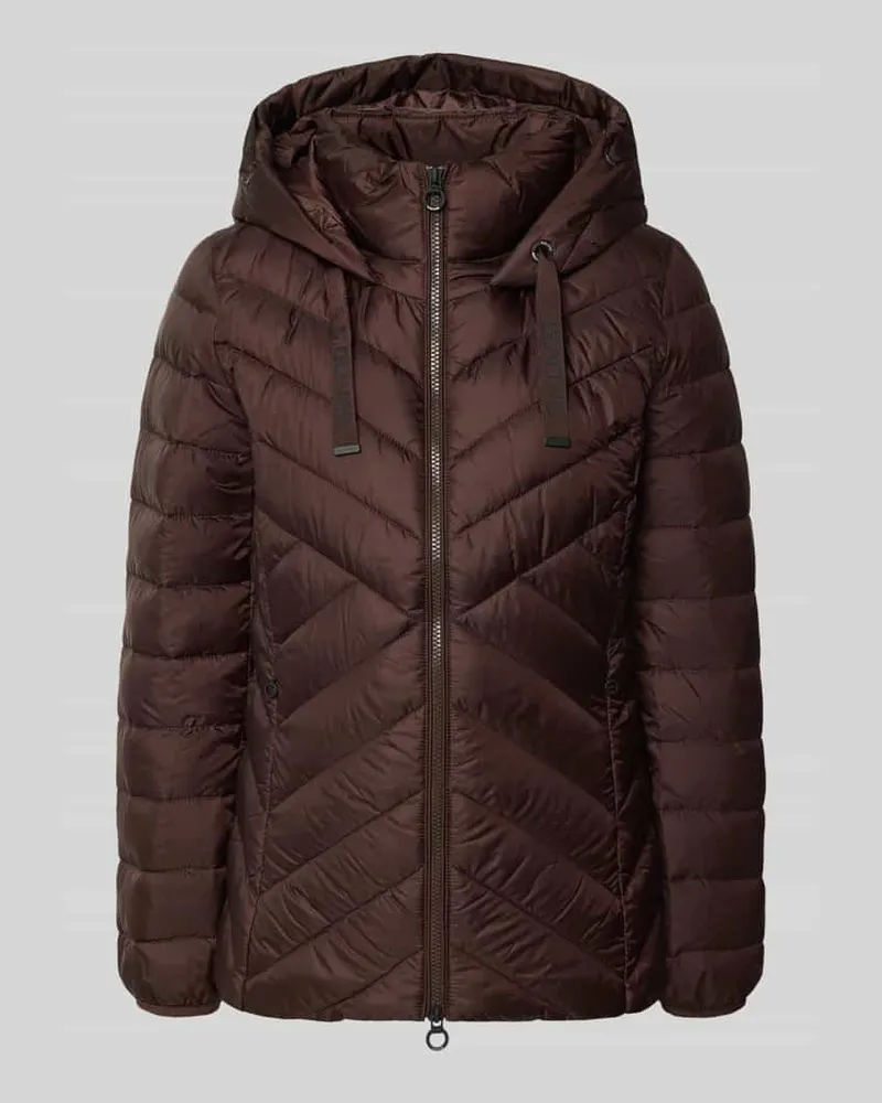 S.Oliver Slim Fit Steppjacke mit Zweiwege-Reißverschluss Dunkelbraun