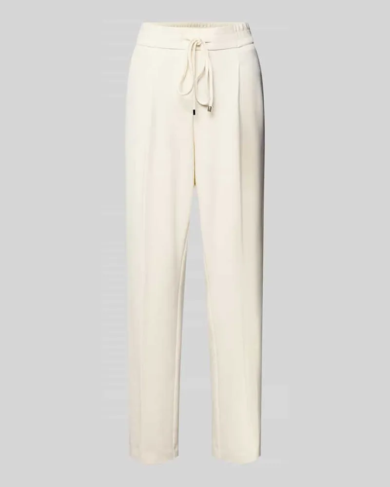 SteHmann Stoffhose mit elastischem Bund Modell 'Myriel Offwhite