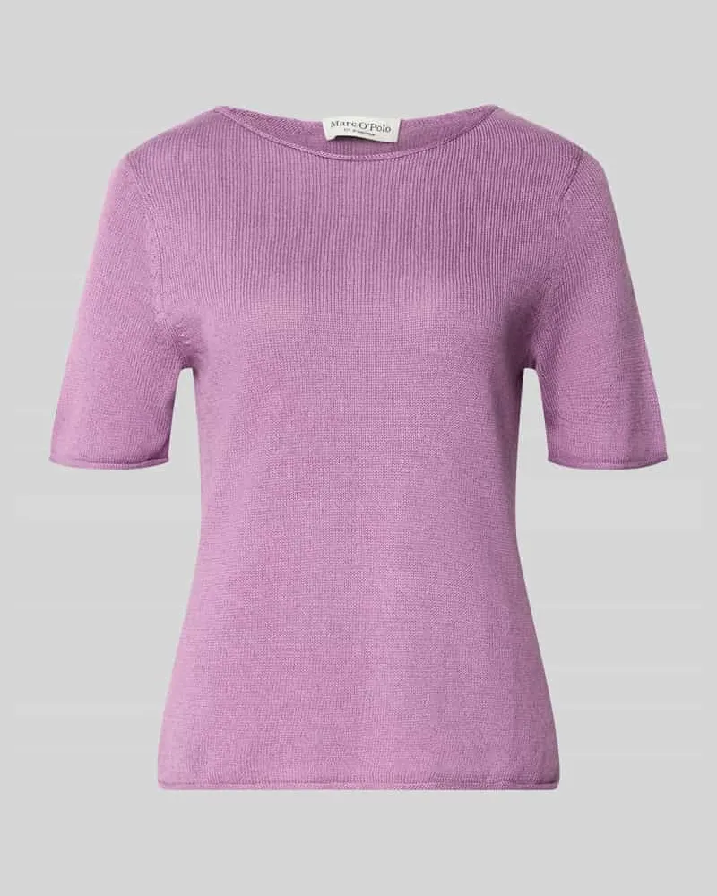Marc O'Polo Regular Fit Pullover aus Baumwoll-Leinen-Mix Violett
