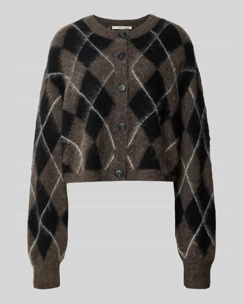 Gestuz Relaxed Fit Cardigan aus Woll-Mix Modell 'sida Mittelbraun