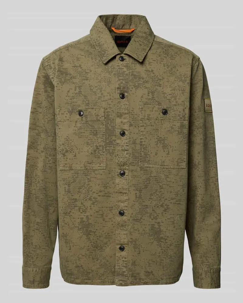 HUGO BOSS Regular Fit Hemdjacke aus reiner Baumwolle Modell 'LOCKY_2 Khaki
