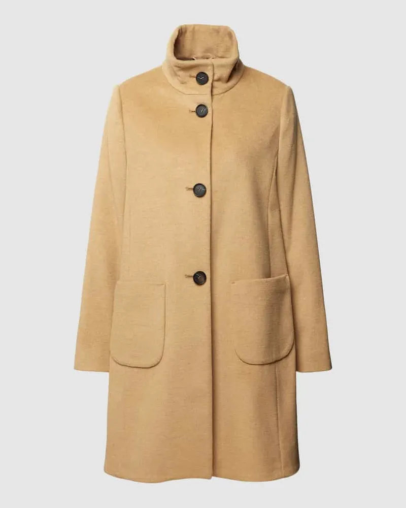 Betty Barclay Wollmantel mit Stehkragen und Eingrifftaschen Beige