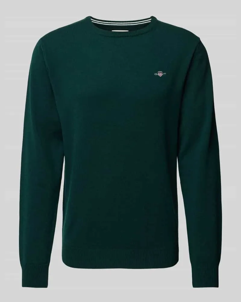 Gant Strickpullover aus Wolle mit Rundhalsausschnitt Dunkelgruen