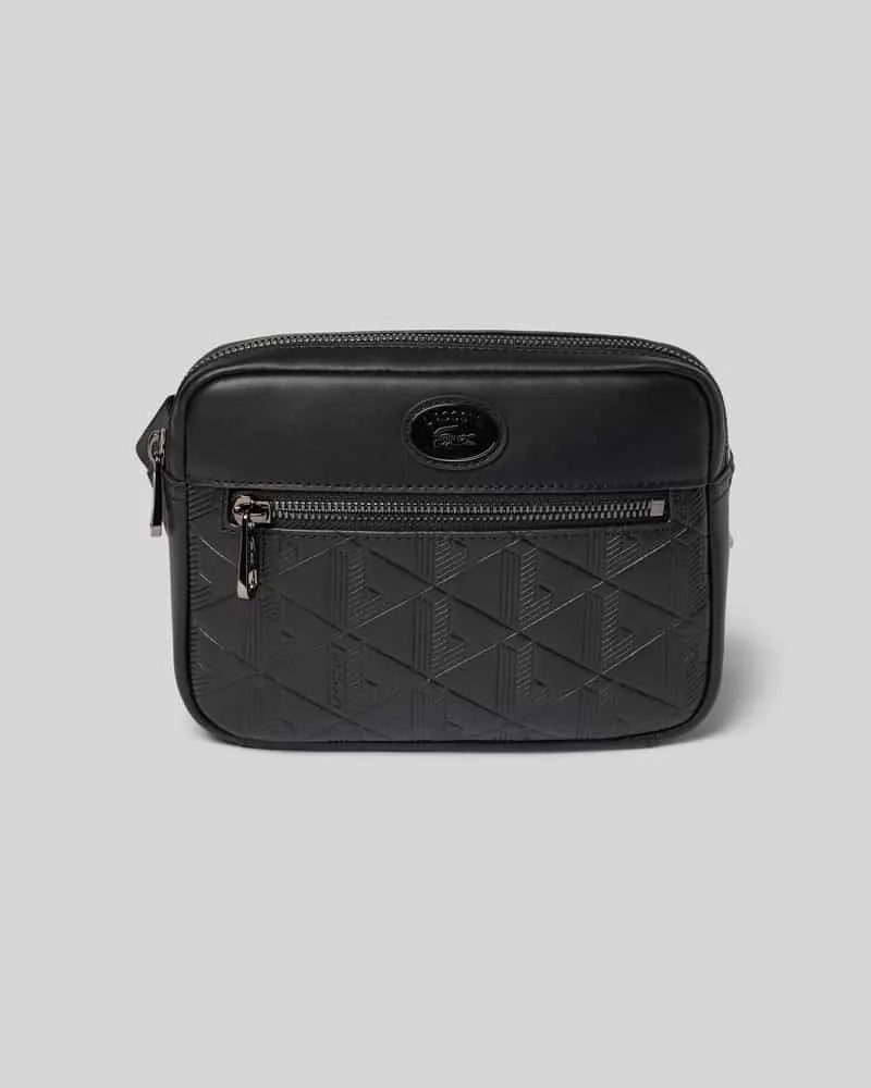 Lacoste Umhängetasche mit Glattleder-Anteil Black