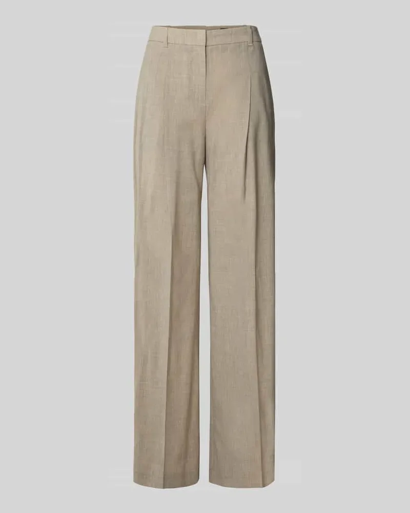 HUGO BOSS Regular Fit Bundfaltenhose aus Schurwolle Modell 'TIANA4 Beige