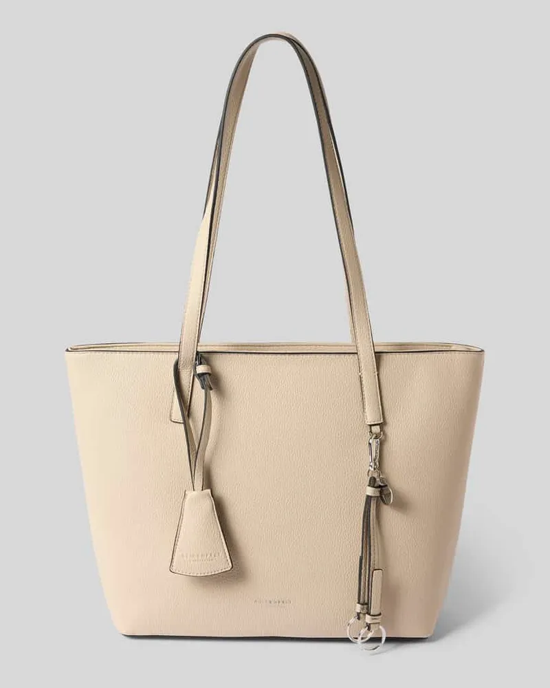 SEIDENFELT Shopper mit Label-Detail Modell 'LOHJA Stein