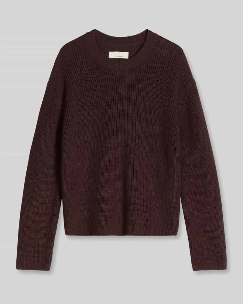 Marc O'Polo Loose Fit Pullover aus reiner Baumwolle Dunkelrot