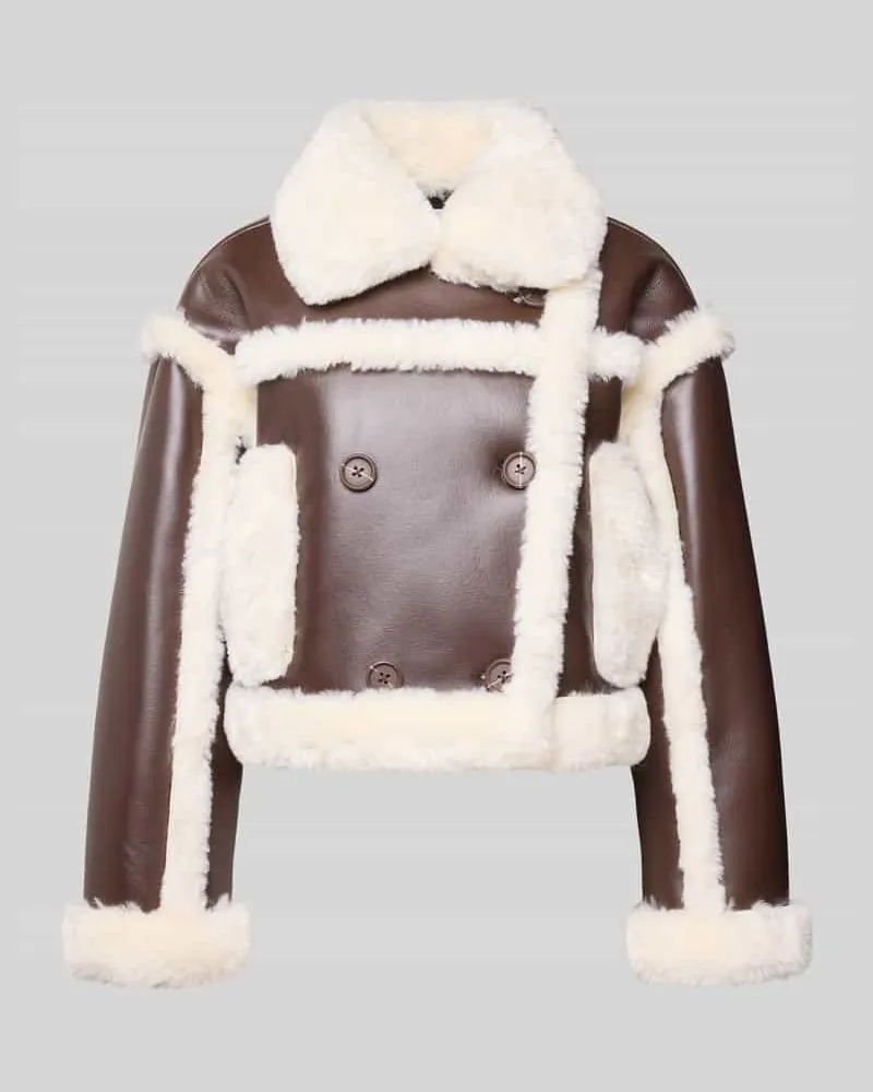 STAND Jacke in Leder-Optik Modell 'Kristy Dunkelbraun