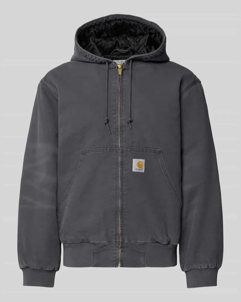 Carhartt WIP Jacke mit Känguru-Tasche und Label-Detail Anthrazit