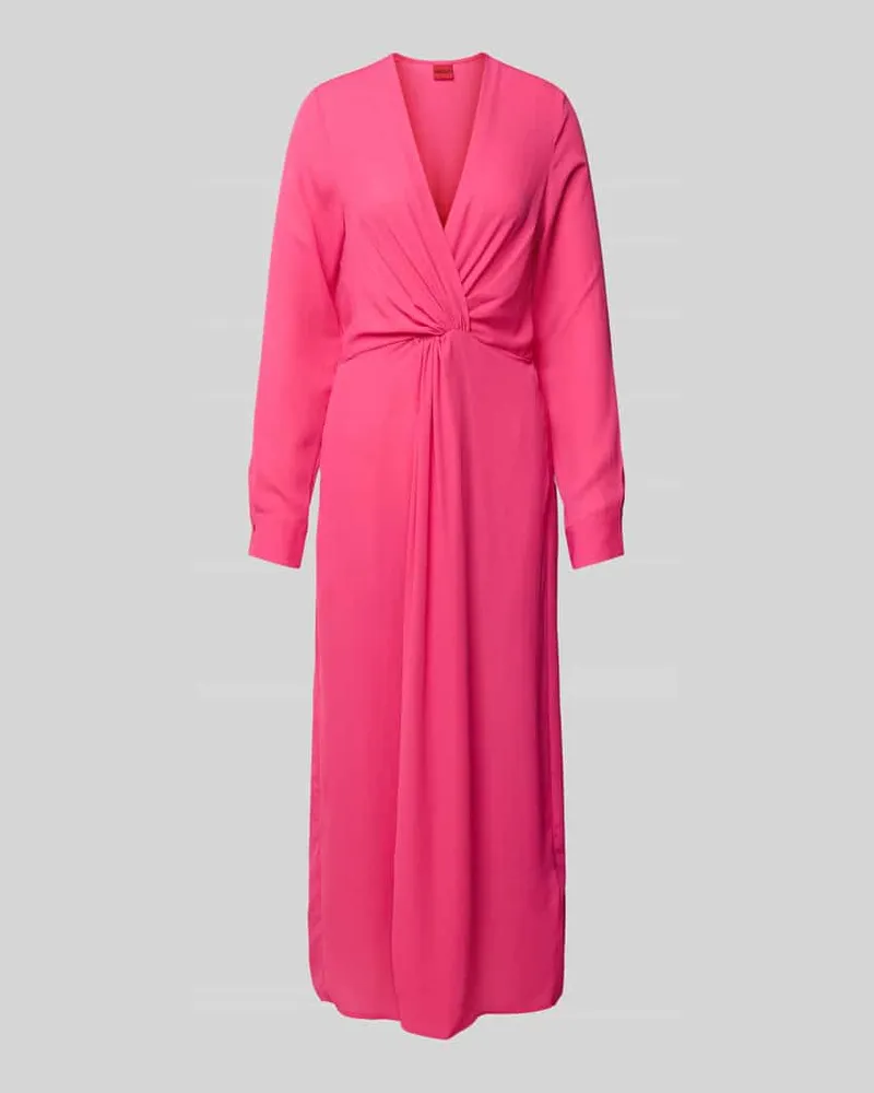 HUGO BOSS Midikleid mit Knotendetail Modell 'Koventi Pink